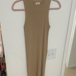 Mango Sleeveless Tan Dress